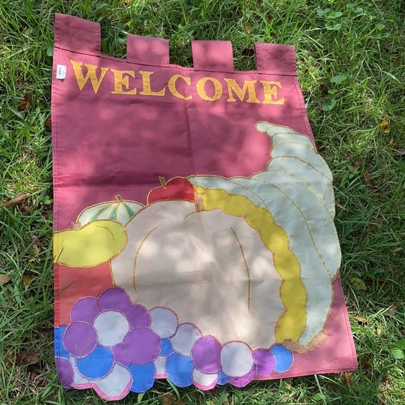 JetMax fall Thanksgiving cornucopia yard flag - Picture 3 of 17